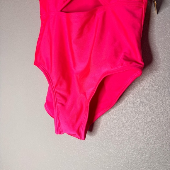 New Kids Art Class Hot Pink Large (10/12) One Piece Swimsuit Adjustable Straps - Picture 6 of 15